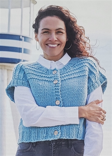 Kort vest med knaplukning